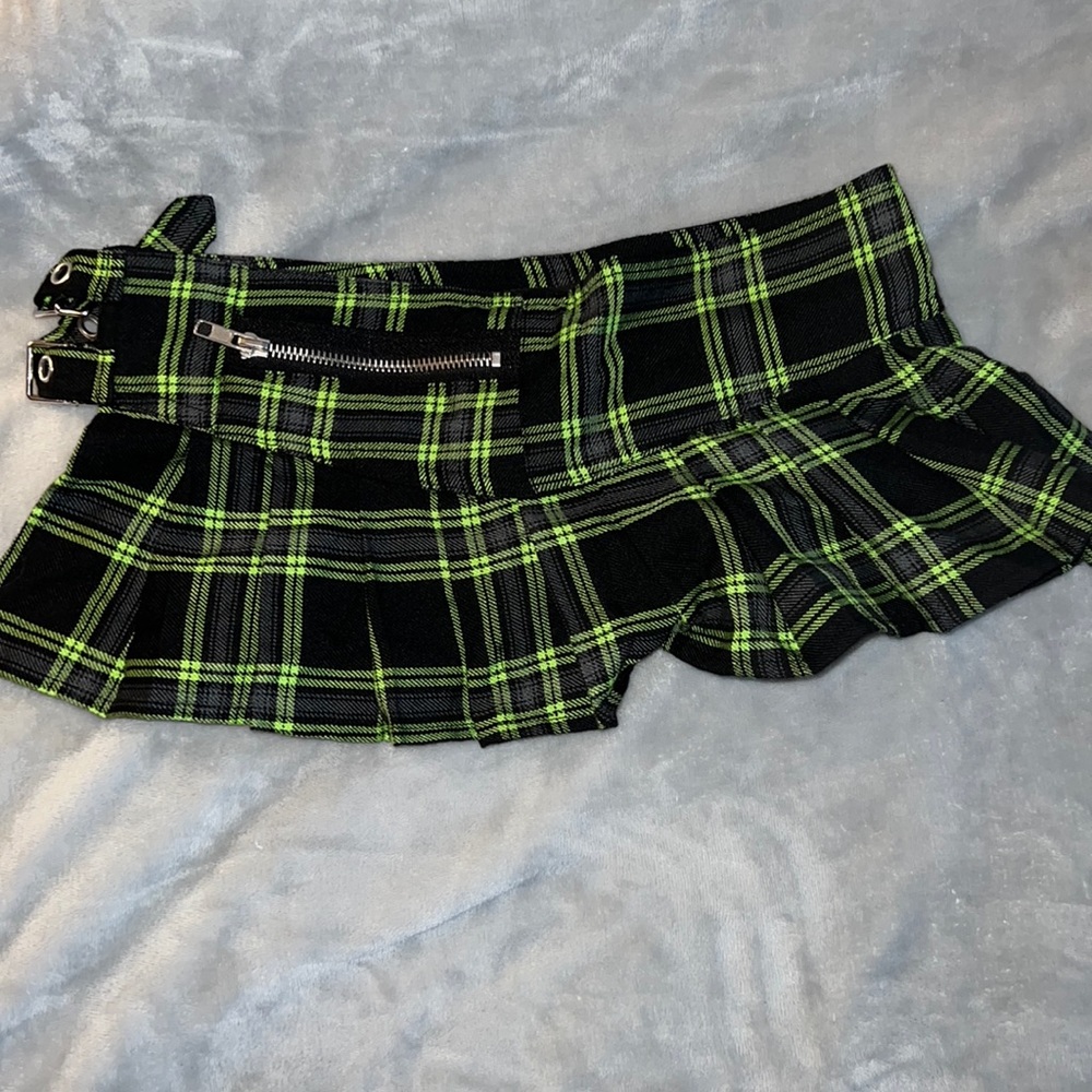 Green and black Lip Service skirt